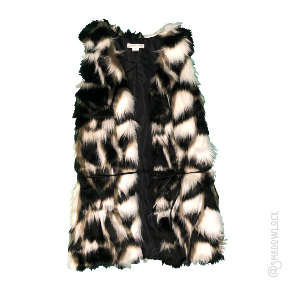 Tri-Color Faux Fur Vest